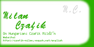 milan czafik business card